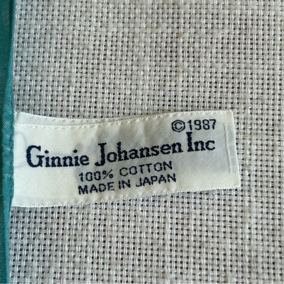 •Ginnie Johansen Vintage 87’Cotton Floral Butterfly Shawl Scarf Made In Japan - Picture 7 of 13